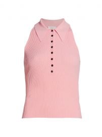 Asher Sleeveless Knit Polo Top at Saks Fifth Avenue